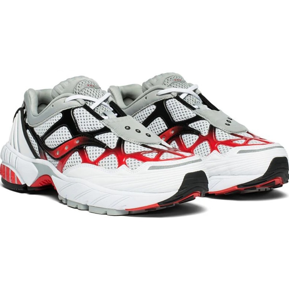 Saucony® Originals (Men's 8) (Women's 9.5) Grid™ Web‎ Sneakers in White/Grey/Red